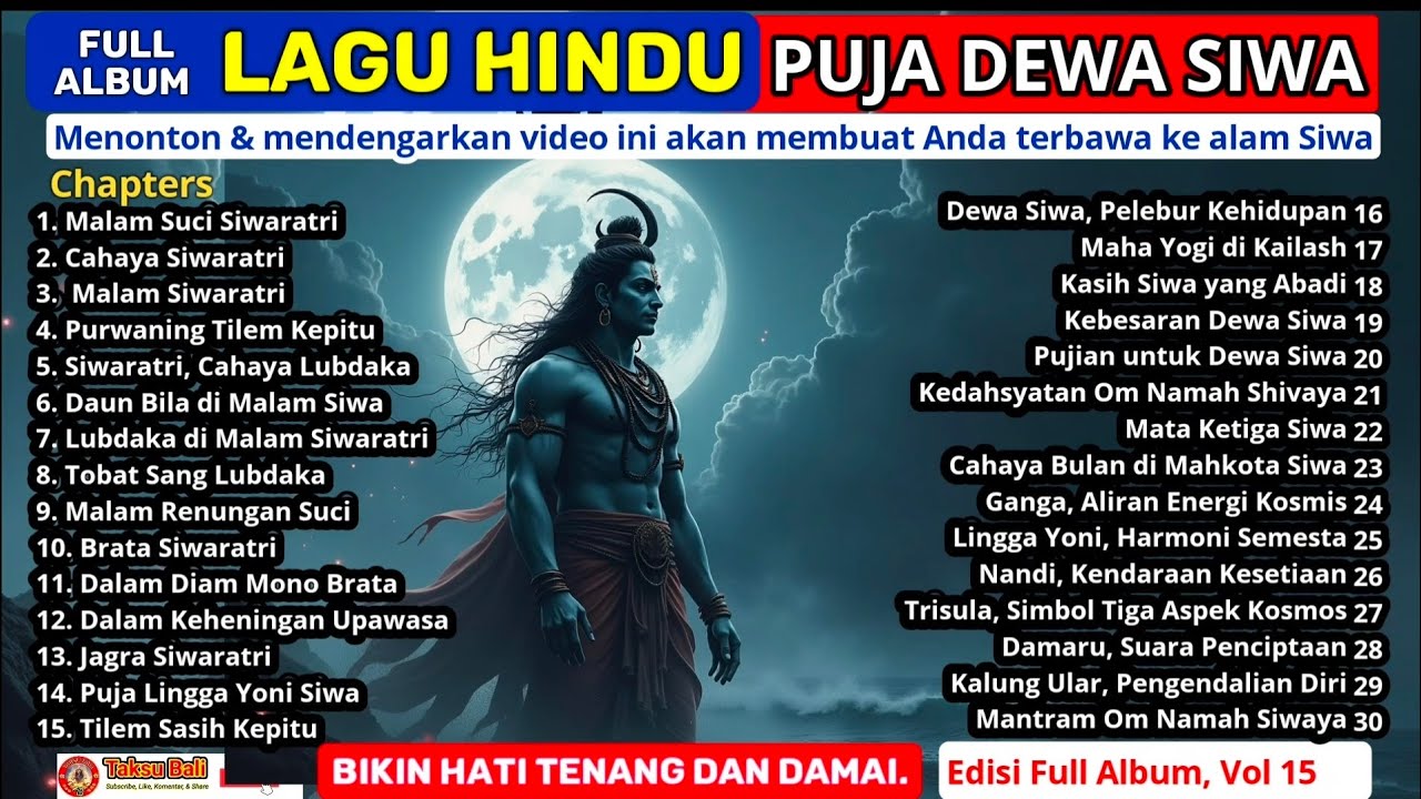 WAJIB TONTON! 🔴 Full Album LAGU RELIGI HINDU Spesial PUJA DEWA SIWA, Pilihan Terbaik & Terbaru 2025
