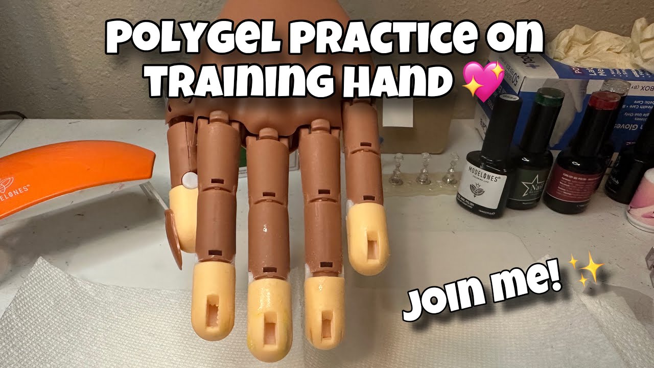 Polygel Nails for Beginners on a Practice Hand (Join Me LIVE) 🩷✨