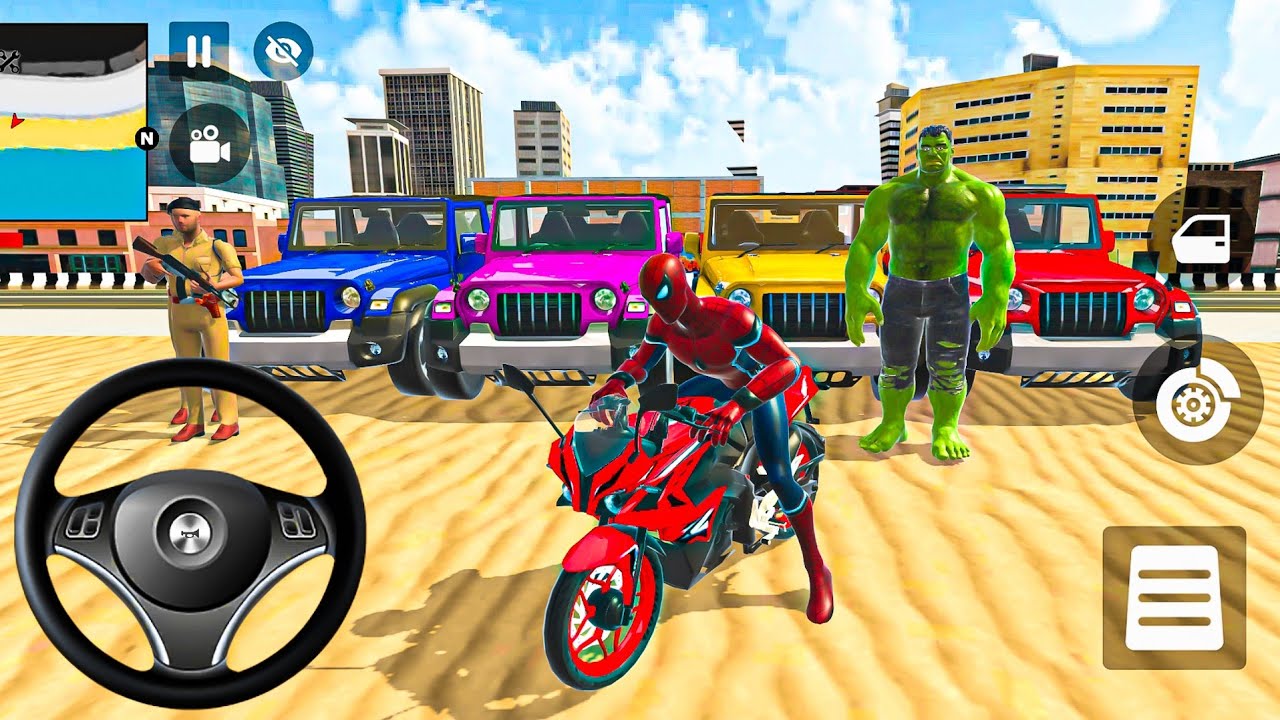 🦚 Indian Thift Auto Android Game 🌿 SuperMan & Spiderman Game😍G- Wagon & McQueen Car & Bike Showroom