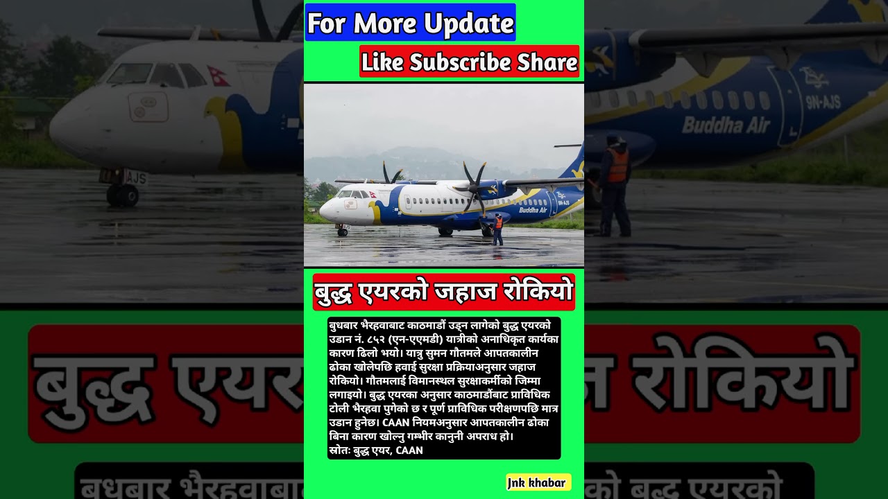Buddha Air Flight Delayed After Passenger Opens Emergency Exit