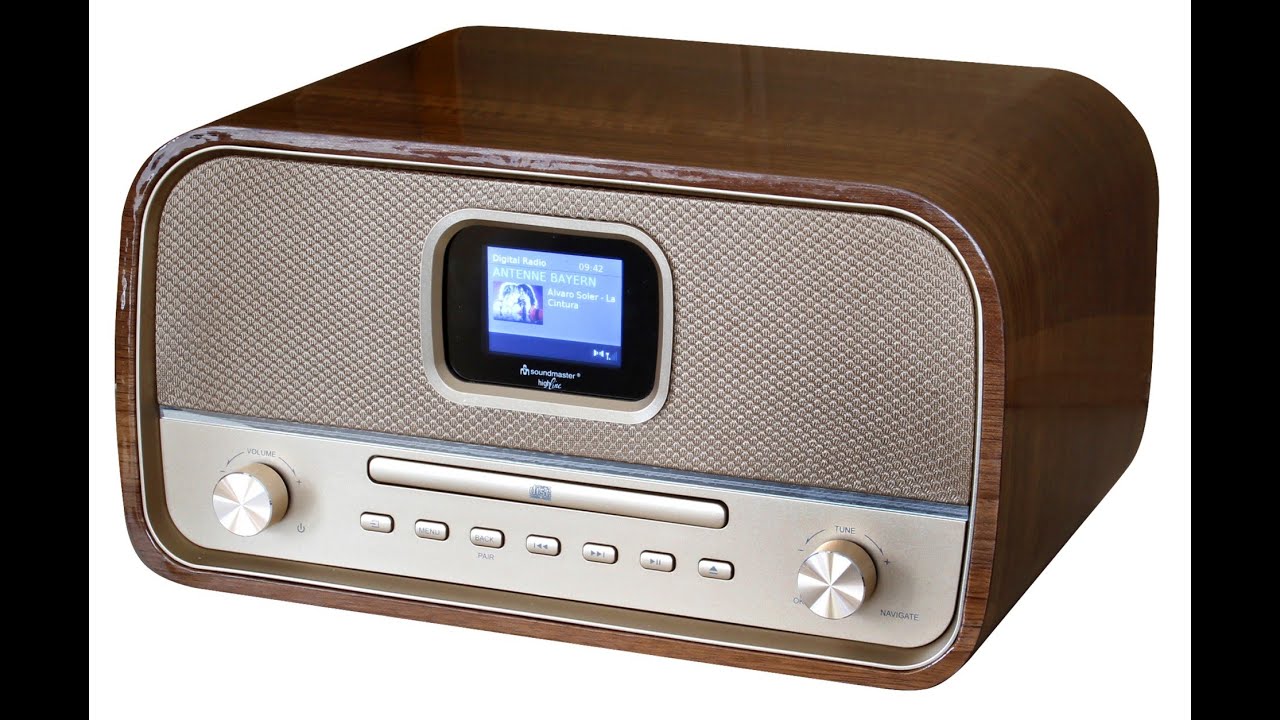 Soundmaster DAB970BR1 Stereo Retro Kompaktanlage DAB+/UKW, CD-MP3, USB, Bluetooth und Farbdisplay