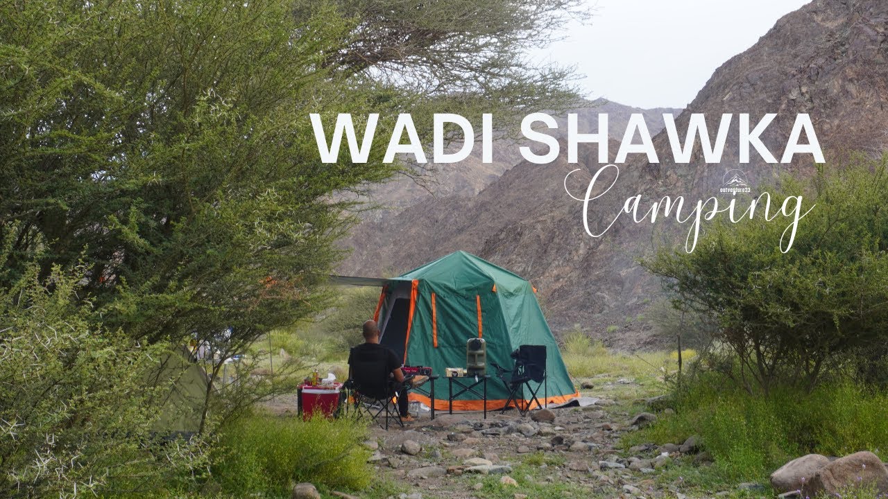 Greenery Camping Spot in Wadi Shawka | Couple Camping in a secluded spot