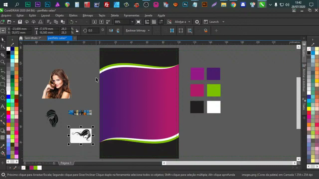 como fazer um panfleto de salao de cabeleireira corel draw