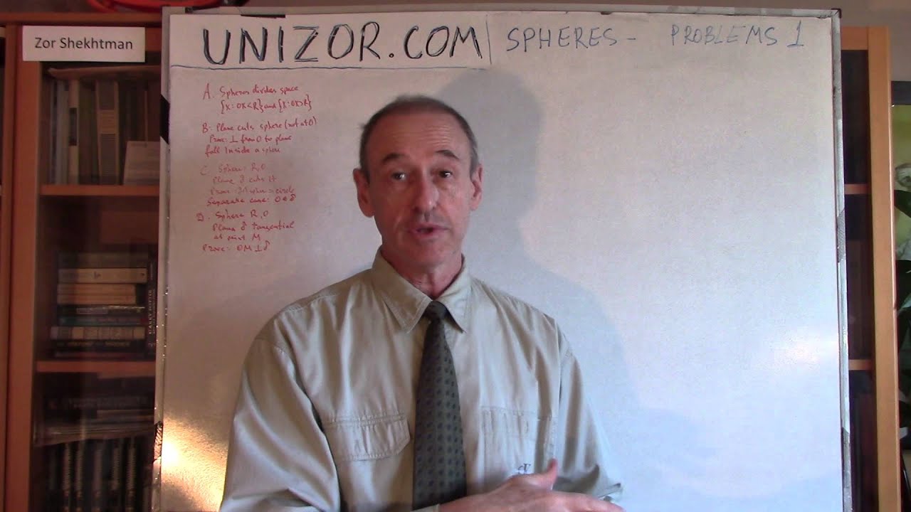 Unizor - Geometry3D - Spheres - Problems 1