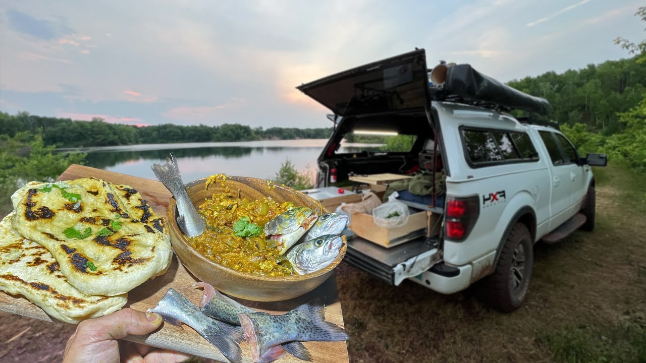 Truck Camping Overnight w/ Rainbow Trout Curry