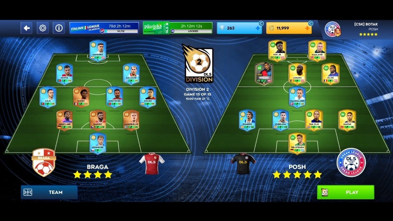 DLS Division 2 Mode Hard. Vs Braga