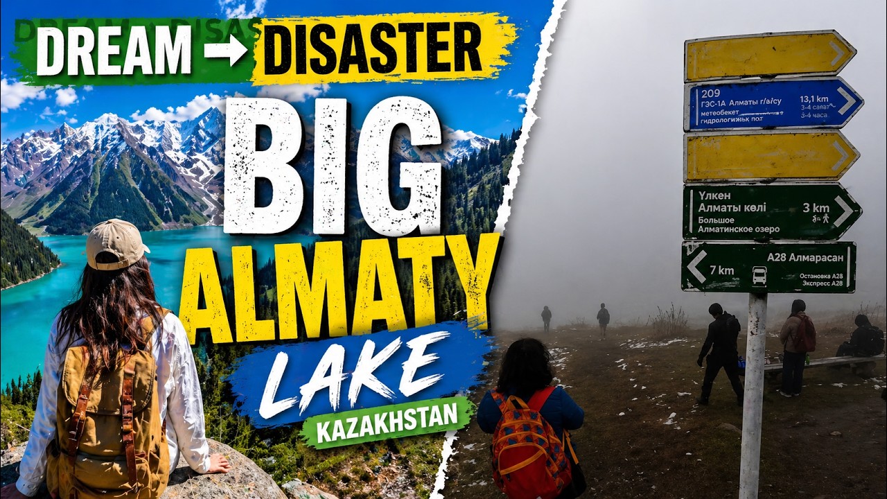Big Almaty Lake Disaster - Bus Taxi Checkpoint Then Fog