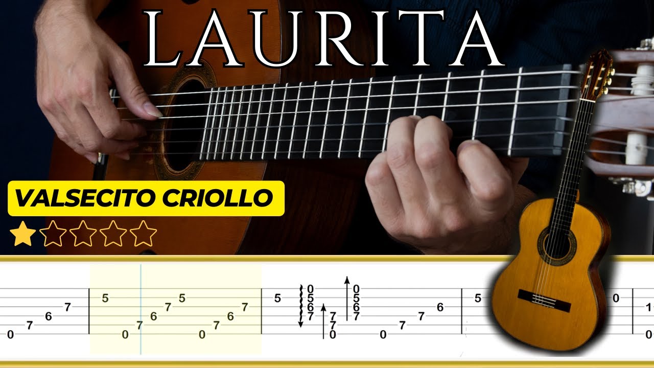 LAURITA (Valsecito criollo) 🎸Jorge Cardoso  || Tutorial para Guitarra Clásica + TABS