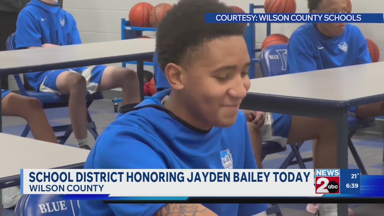Wilson County Schools honoring Jayden Bailey today