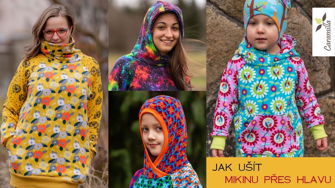 Jak ušít mikinu přes hlavu (více variant střihu i způsobu šití) | Caramilla Easy