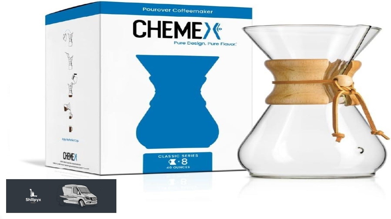 Chemex Pour Over Glass Coffeemaker Classic Series 8 Cup Exclusive Packaging