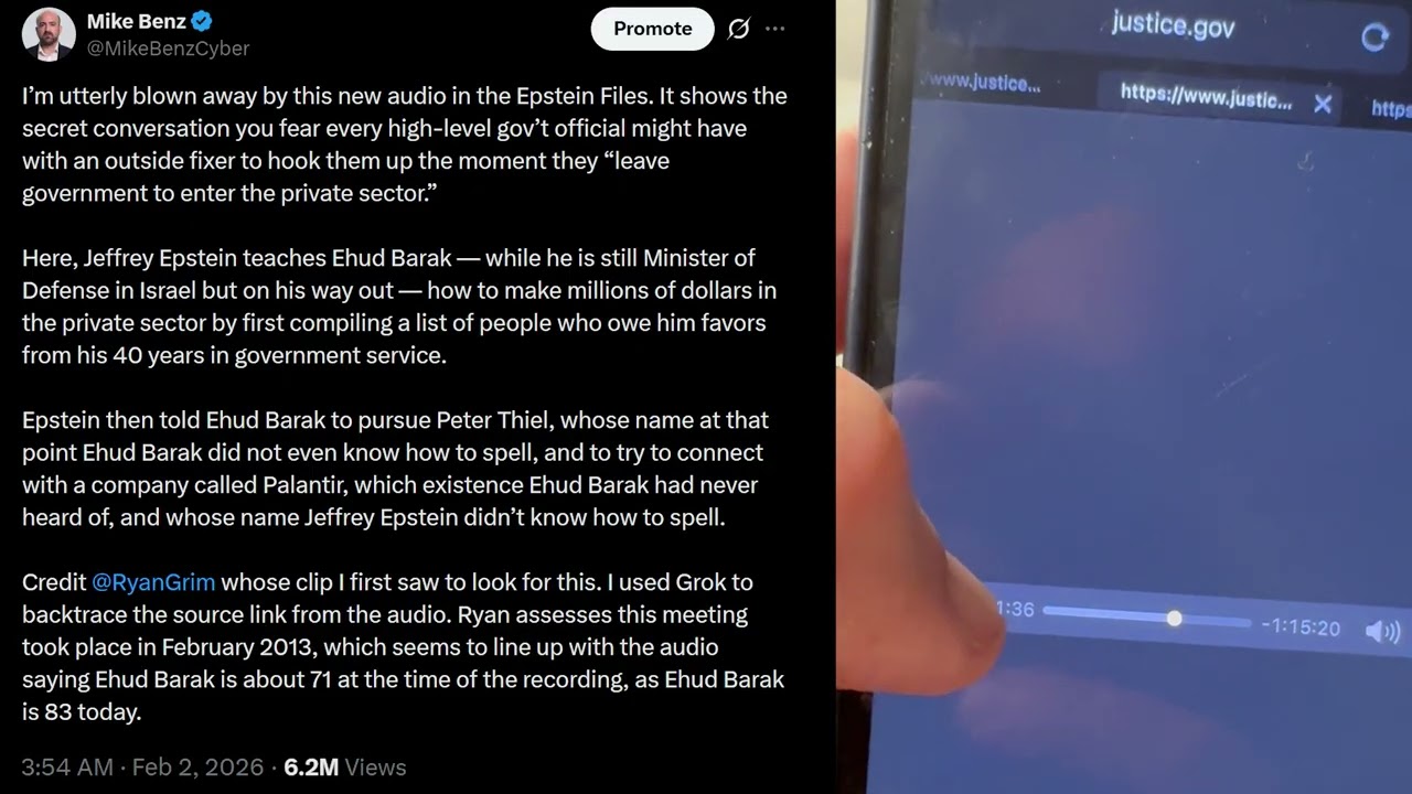 The Favor Bank: Jeffrey Epstein Teaches Ehud Barak How To Make Millions In Insane Epstein Files Tape