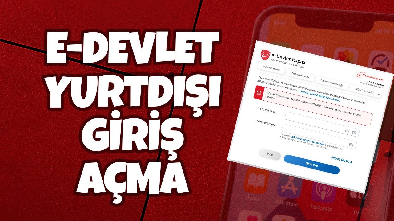 E-DEVLET KAPISINA YURT DIŞINDAN ERİŞİMİ ENGELLEDİĞİNİZ İ&Ccedil;İN YURT DIŞINDAN SİSTEME GİRİŞİNİZ KAPALI!