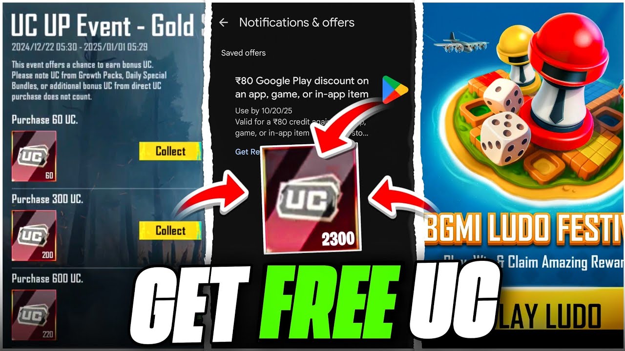 🔴 BGMI UC UP EVENT TRICK / DIWALI LUDO MADNESS UC EVENT / GET FREE 1800 UC BGMI