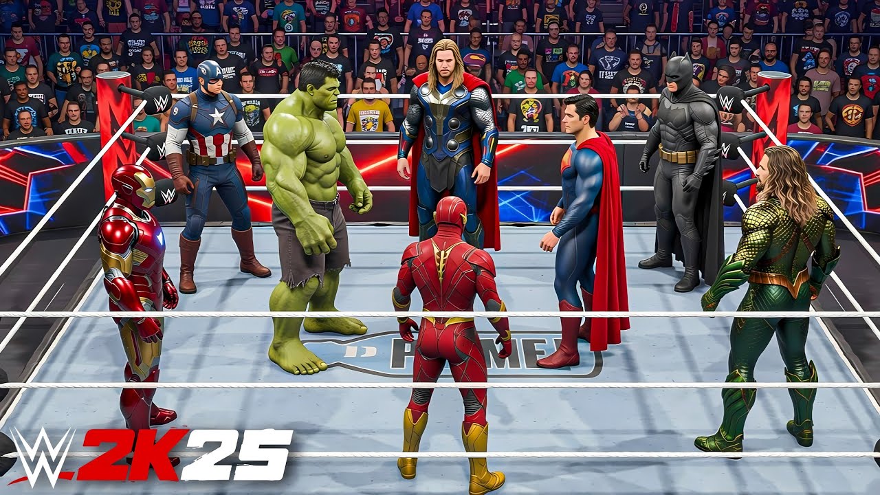 Top Marvel Avengers & DC Superheroes in Battle Royale - WWE 2K25 