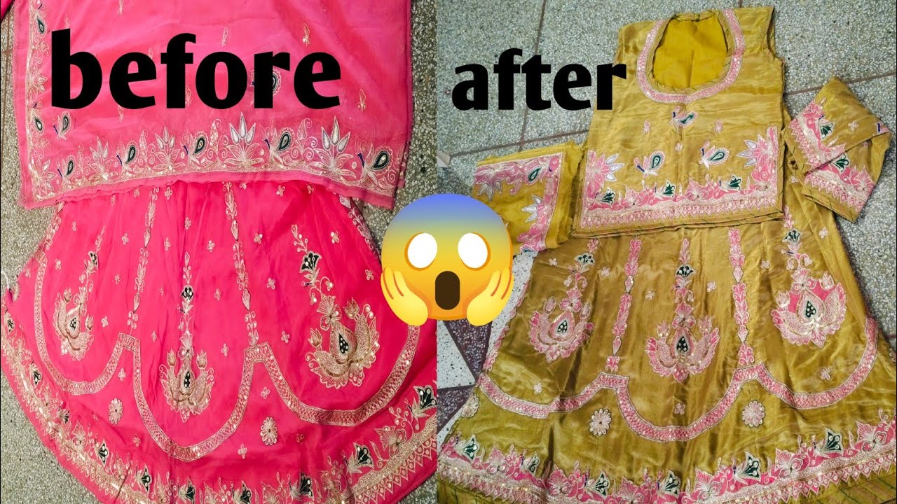 पुरानी पोशाक को नए कपड़े  पर बहुत ही सुंदर घर पर कैसे बनाएं 🪡 old poshak transfer 💫#poshak 