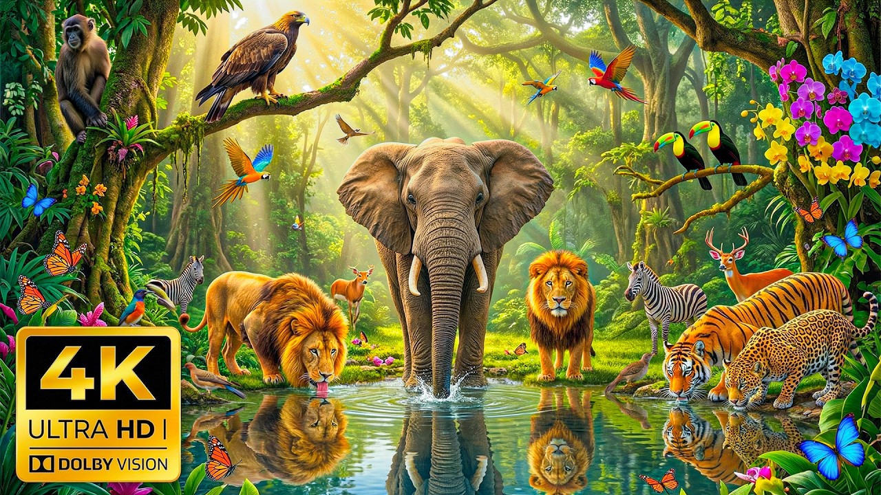 Amazon Rainforest 4K HDR – Vibrant Wildlife & Calming Nature Sounds with Relaxing Music
