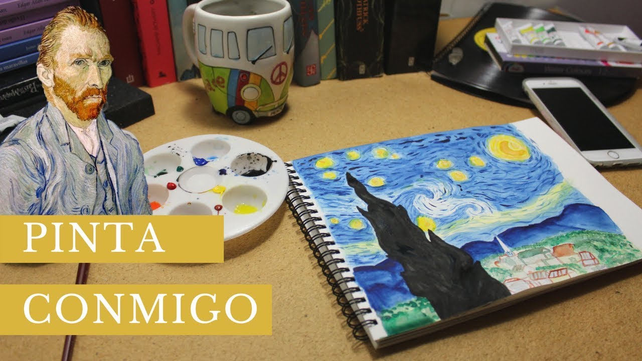 La Noche Estrellada en Acuarela // Time-Lapse // Anysol