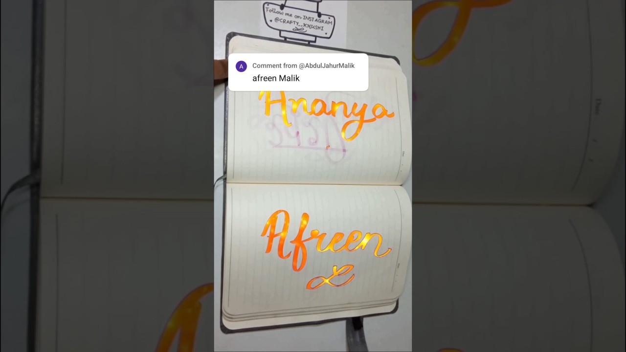 "Afreen" Best Handwriting in the world 