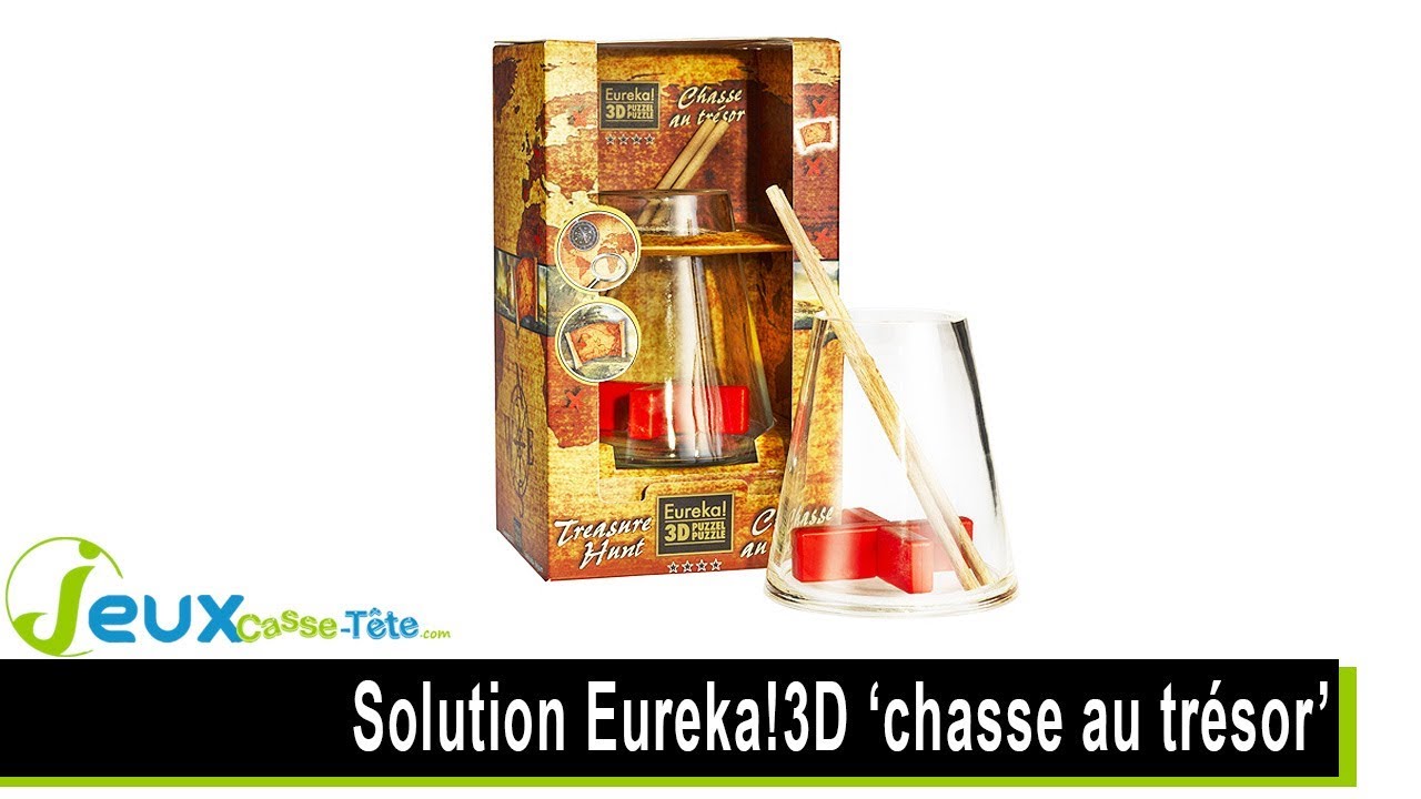 Solution casse-tête  Eureka!3D 'chasse au trésor', treasure hunt.