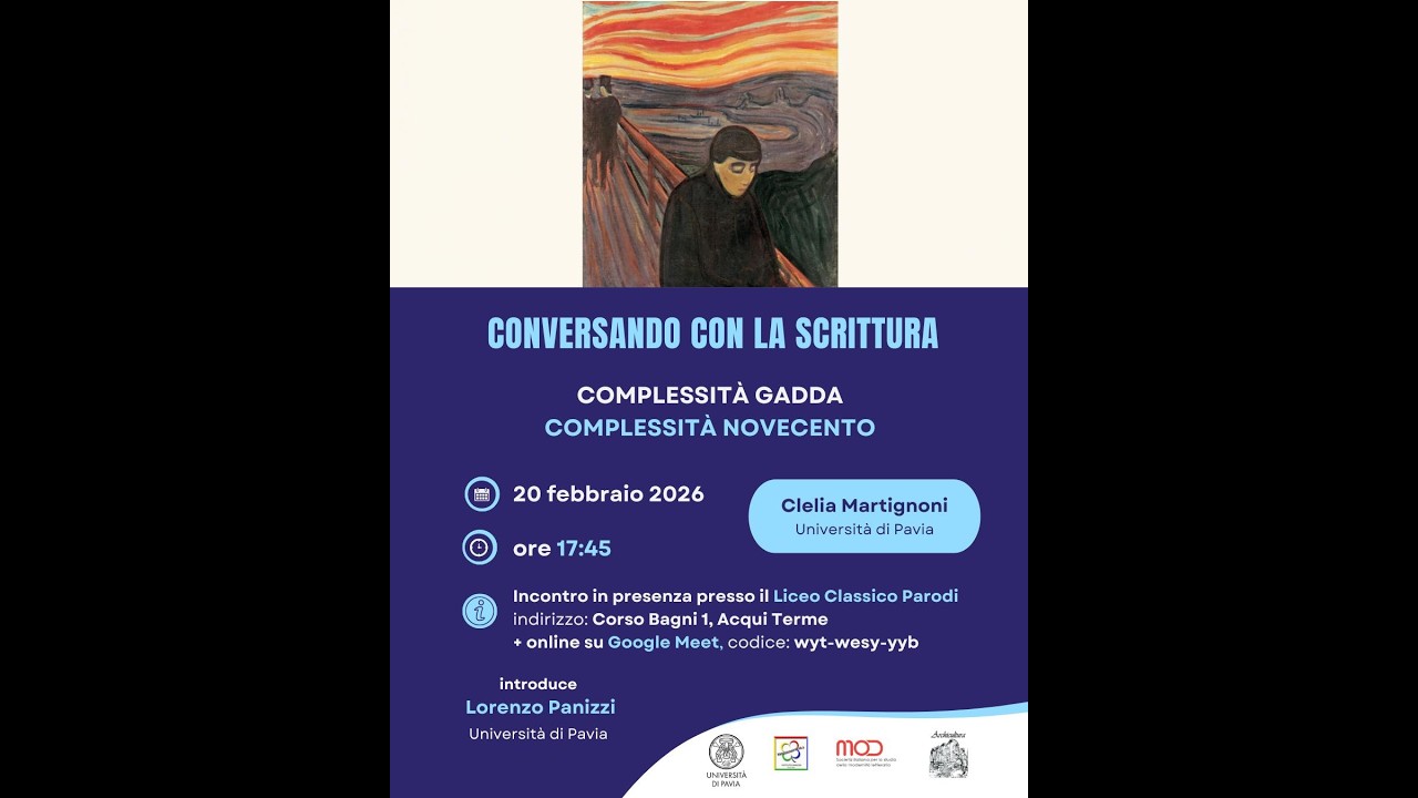 Conversando con la scrittura: Complessità Gadda. Complessità Novecento.