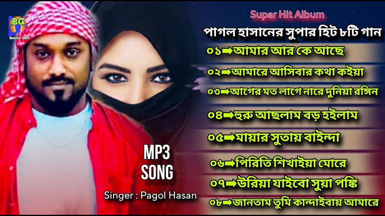 কালজয়ী ফোক গান | Pagol Hasan Supar Hit 8 Song | Bangla Top Song | পাগল হাসানের গান
