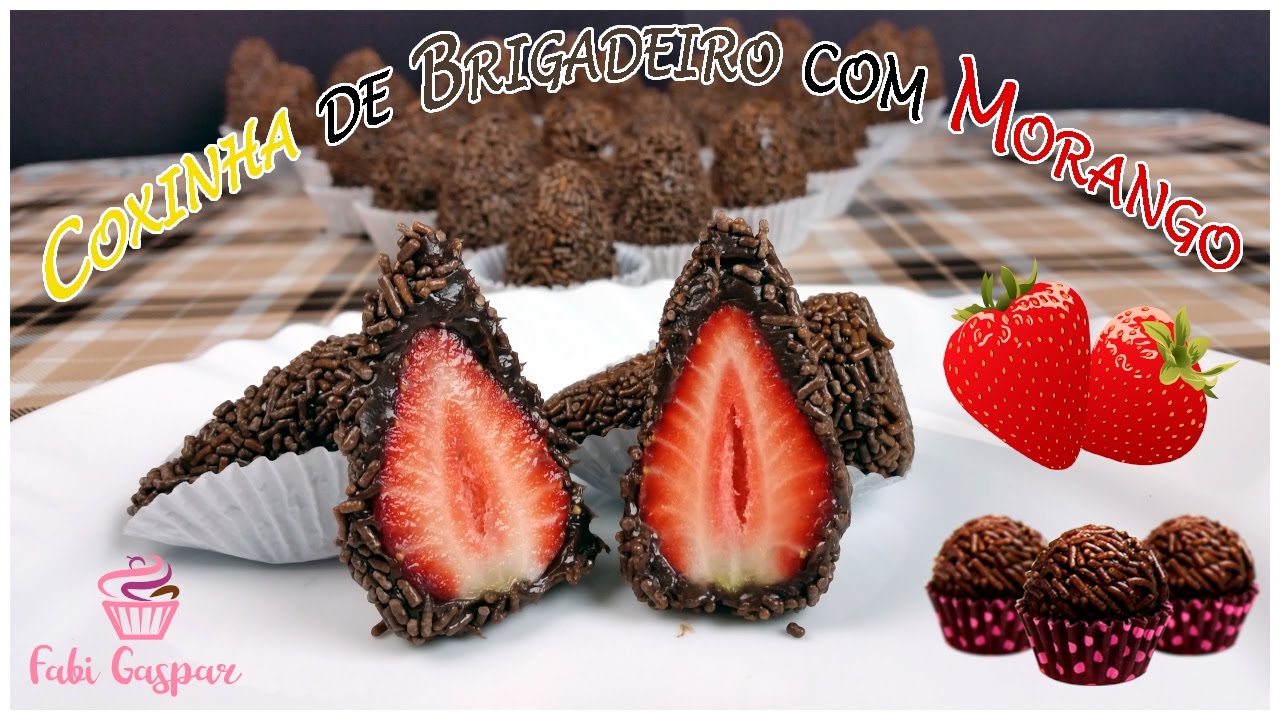 Coxinha de Brigadeiro com Morango | Fabi Gaspar