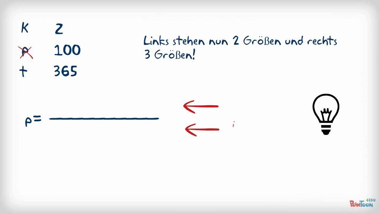 Lernvideo: Zinsformel umstellen