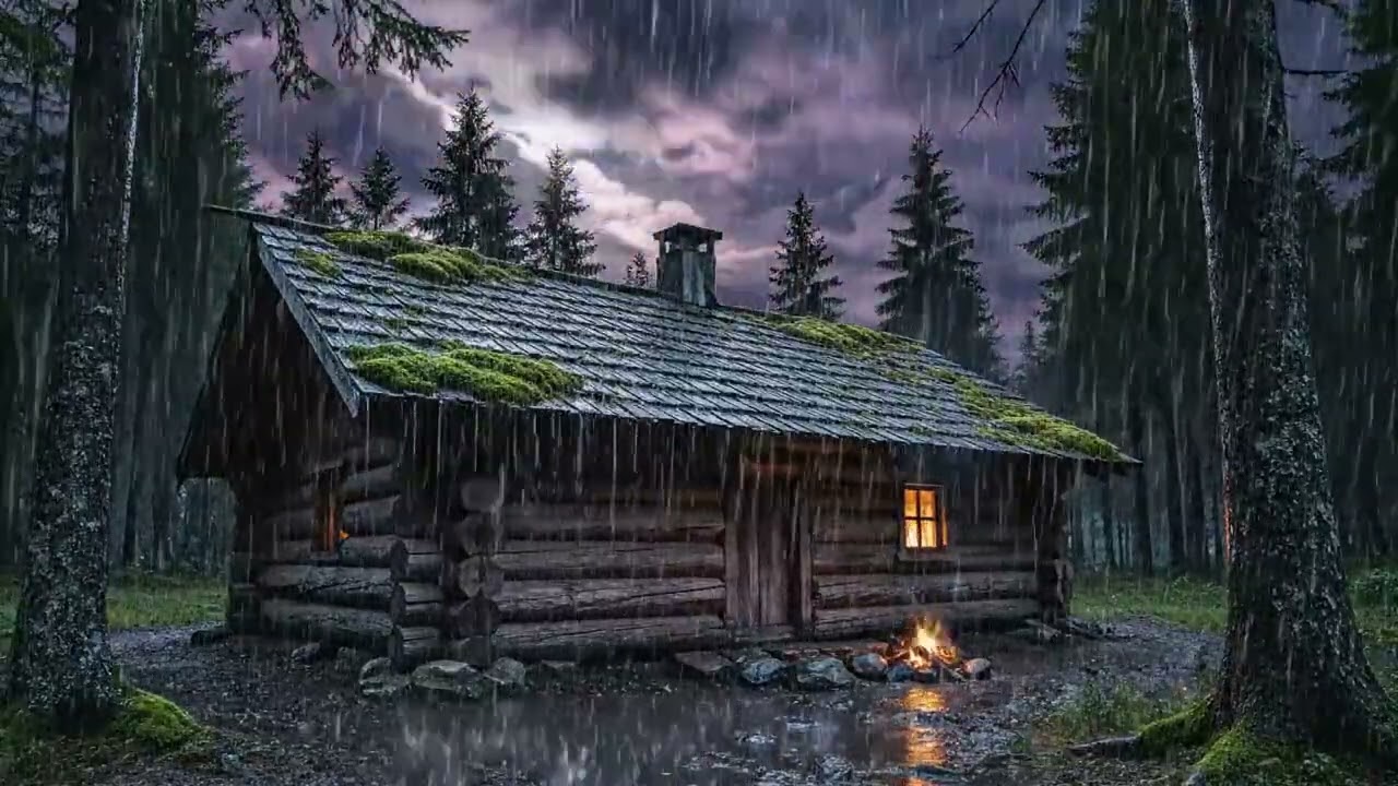 Heavy Rain on Window Sounds | Deep Sleep & Calm Night Ambience