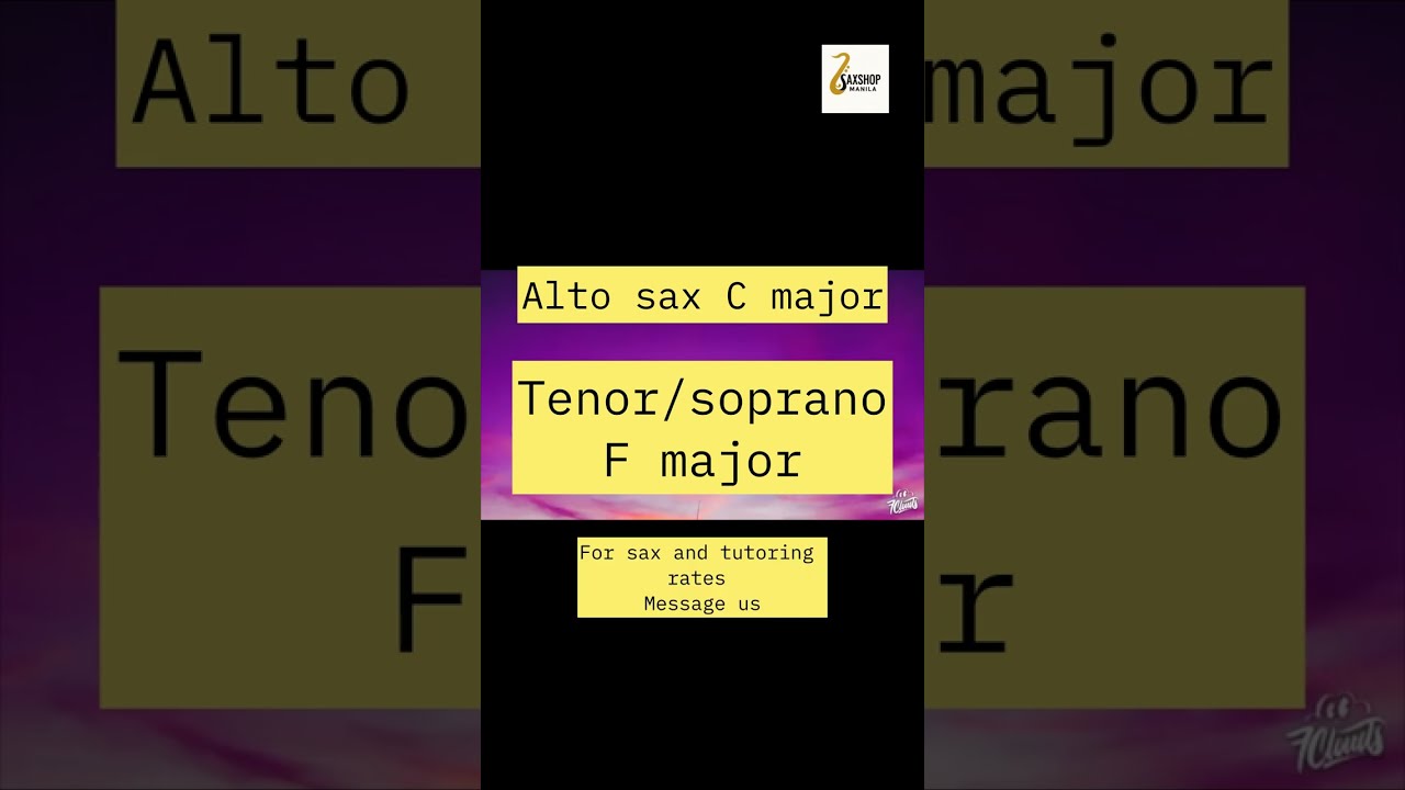 Valentine Eb concert key. Alto sax C major/ tenor Fmajor