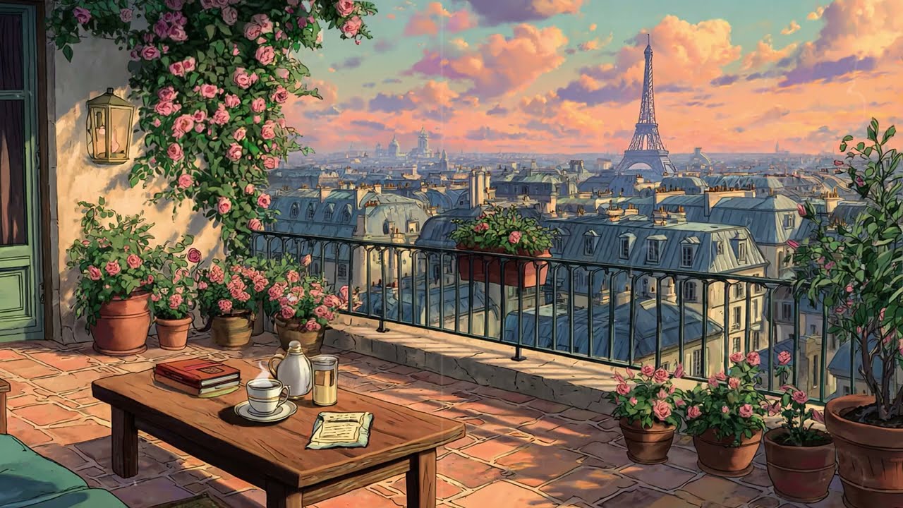 It’s Summer Paris in the 1950s | Oldies Music Playing in Another Room (Vintage Ambience)