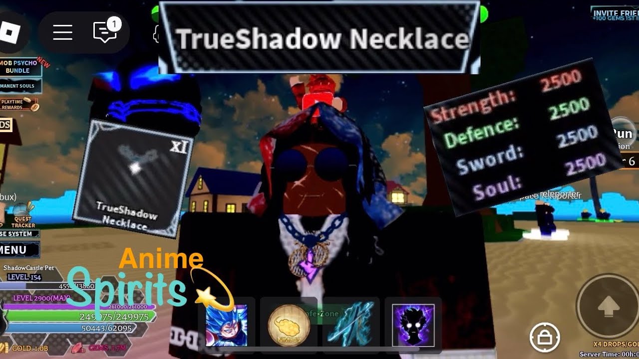 TrueShadow Necklace Exclusive Craft Accessory ⛓️‍💥(all drop locations🧭) - Anime Spirits