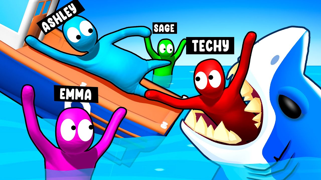 5 CRAZY FAN GIRLS vs Techy (Gang Beasts)