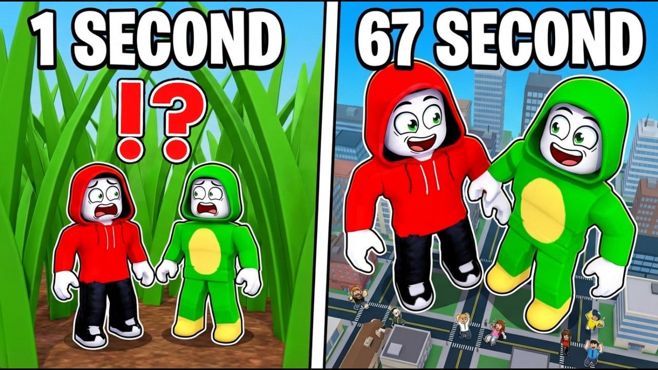 JJ AND MIKEY BUT EVERY SECOND YOU GET BIGGER IN ROBLOX