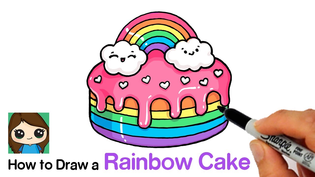 How to Draw a Rainbow Cake | Moriah Elizabeth