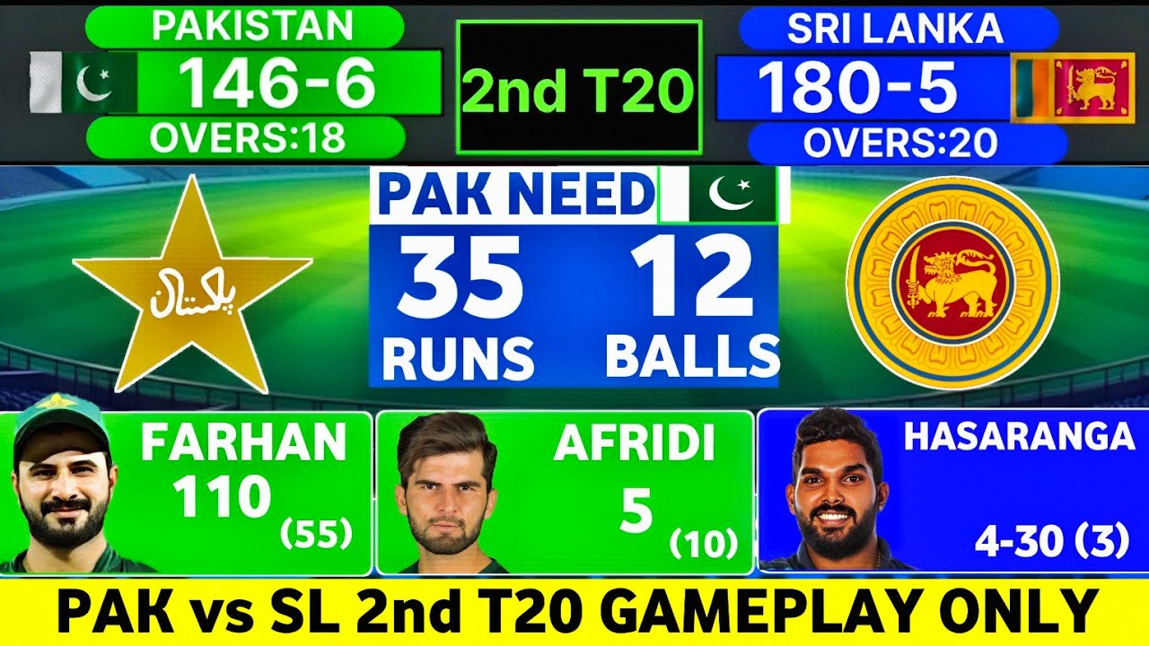 Last 2 Over Drama Thrilling PAK vs SL 2nd T20 Match | Simulation Gameplay