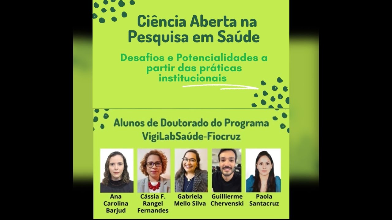 A ci&ecirc;ncia aberta na pesquisa em sa&uacute;de a partir de pr&aacute;ticas institucionais