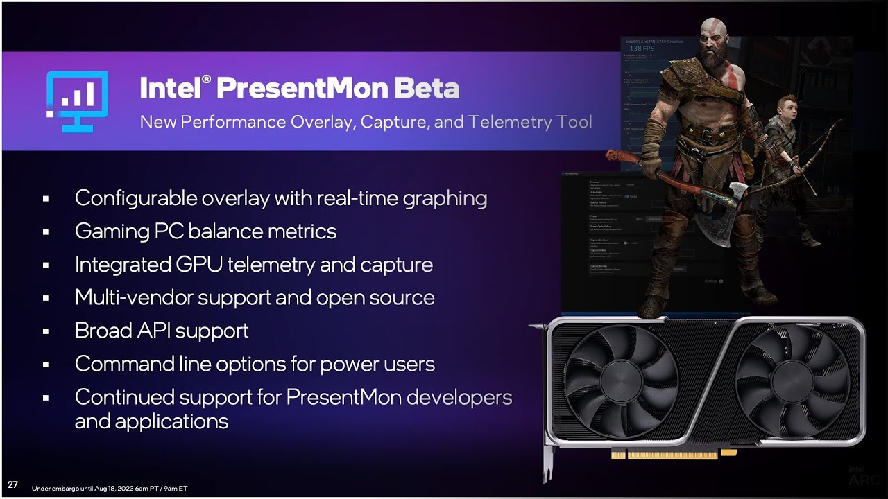 Intel PresentMon Performance Analysis Tool on RTX 3060 Ti, God Of War 2018