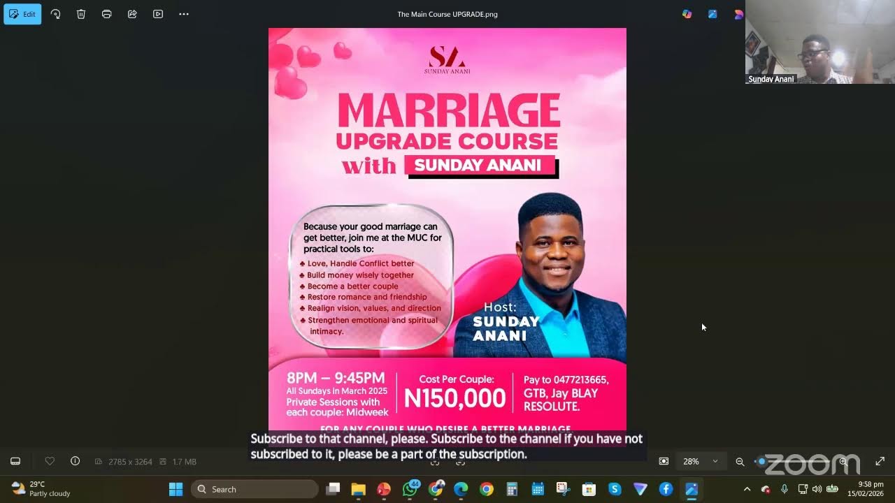 Marriage Upgrade Course with Sunday Anani