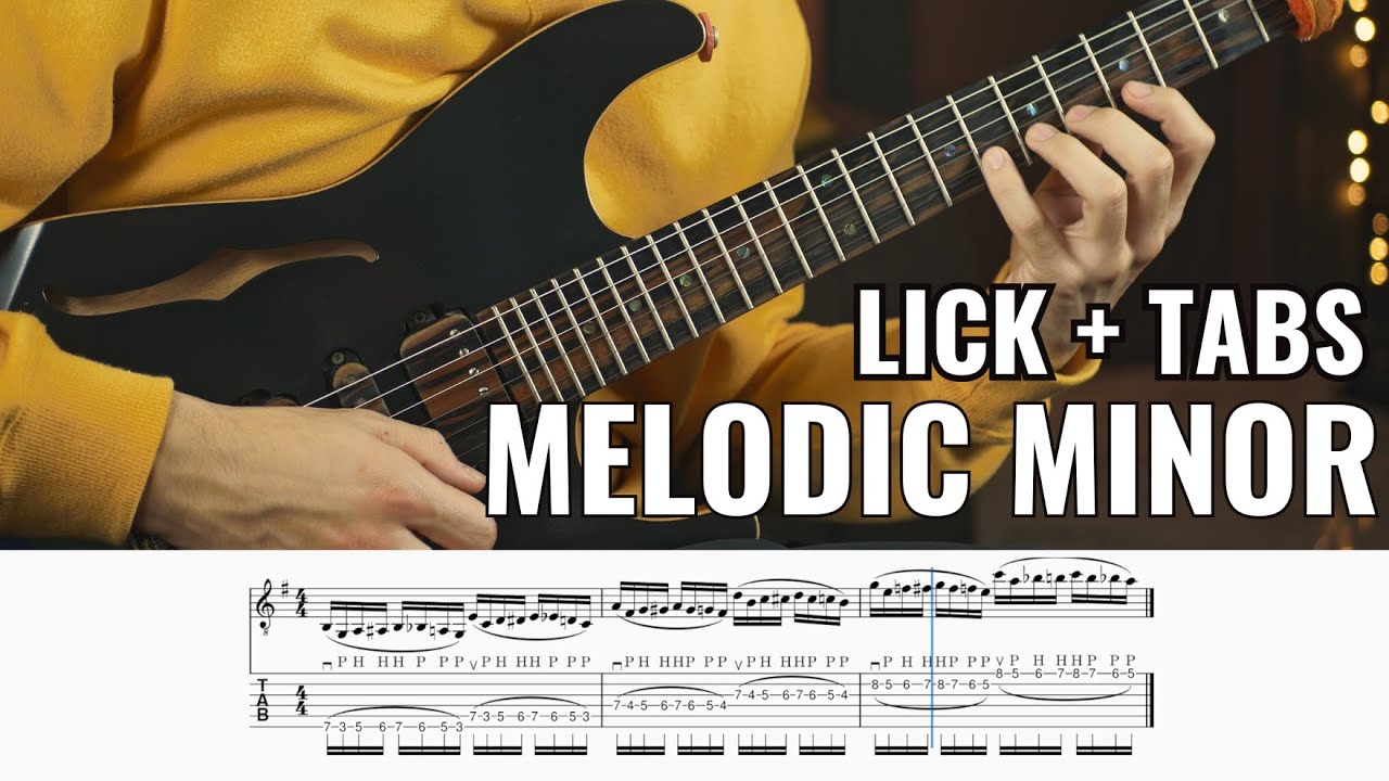 LICK CHITARRA elettrica, scala MINORE MELODICA + TABS!