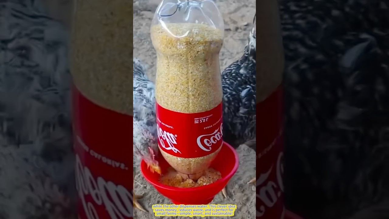 Coke Bottle Hack: Genius Chicken Feeder & Waterer! #farming #farm