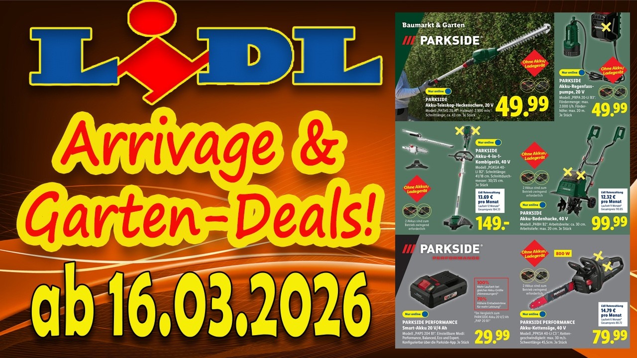 LIDL Prospekt ab 16.03.2026: Krasser Parkside-Arrivage & Garten-Deals! 🛠️🏡 #Lidl #Parkside #Angebote
