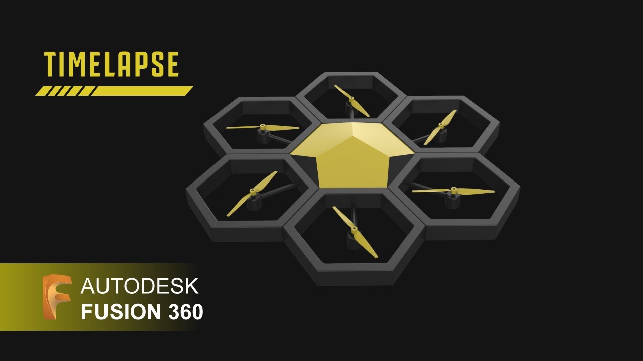 Autodesk Fusion 360 Timelapse 5 | Drone design with mechanism