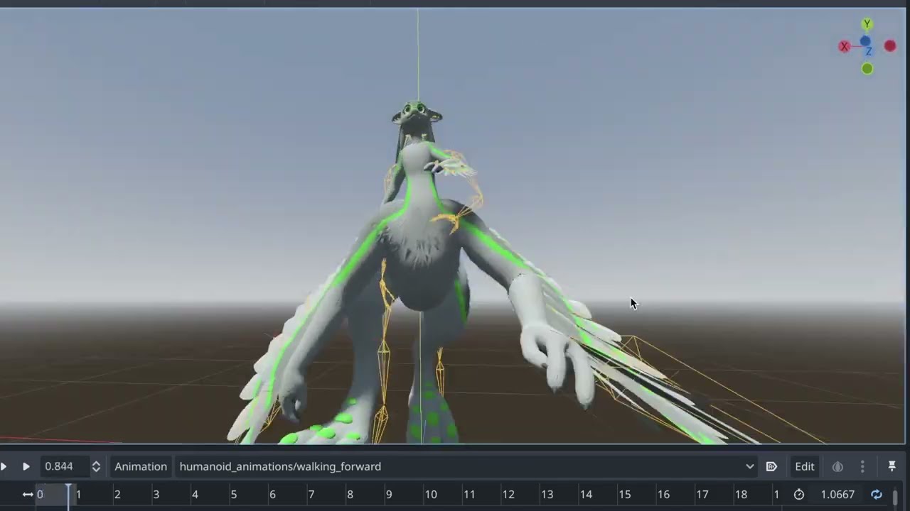 Aaron Taur 3D model walk cycle