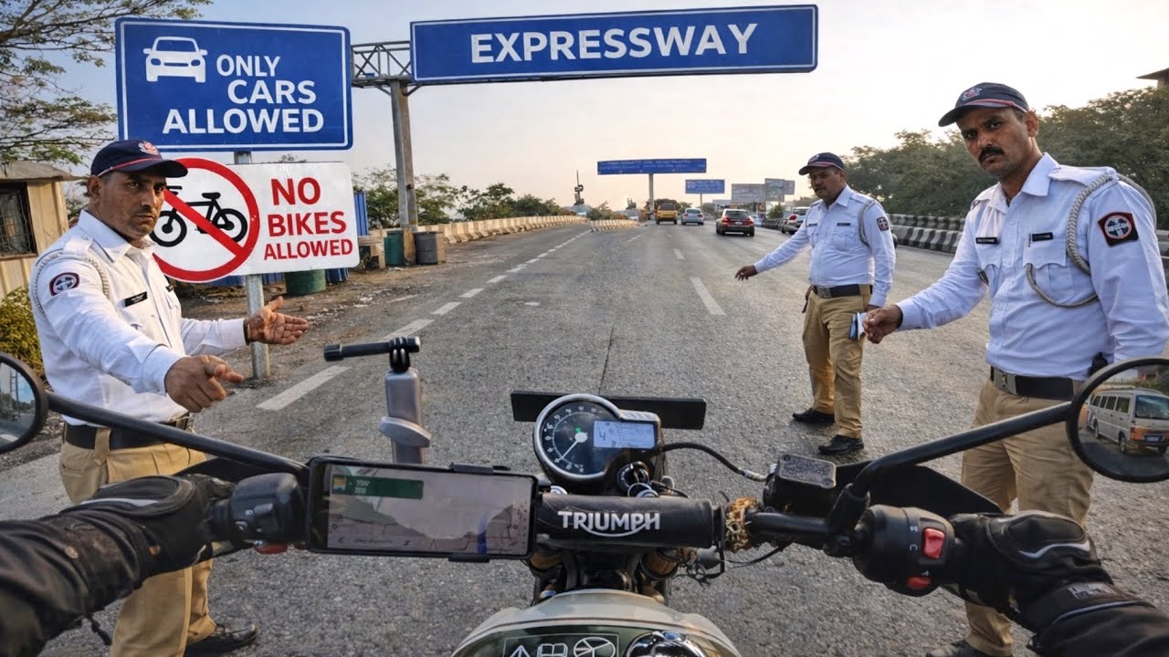 MAHARASHTRA POLICE Stopped Me & FINED Me😳| MUMBAI To HYD Non-Stop🔥Ep: 04 | Triumph Scrambler 400X