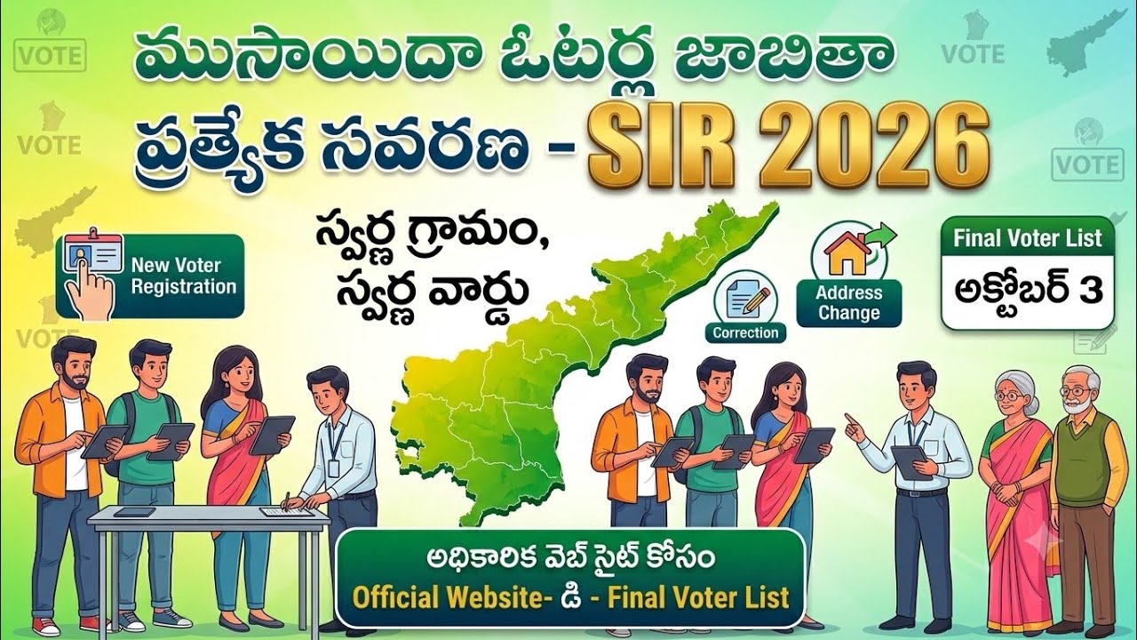 SIR Draft Voter List 2026 || AP SIR Draft Voter List 2026 || SIR Draft Roll Released
