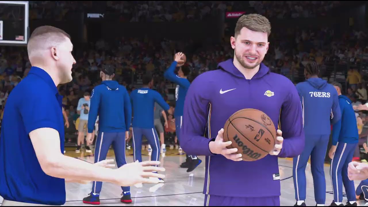 Doing Lakers against 76ers in Basketball.