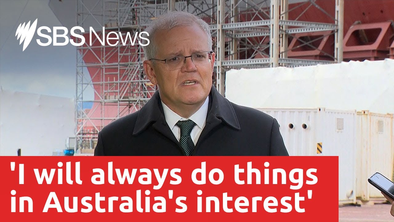 Prime Minister Scott Morrison addresses submarine issue before COP26 I SBS News