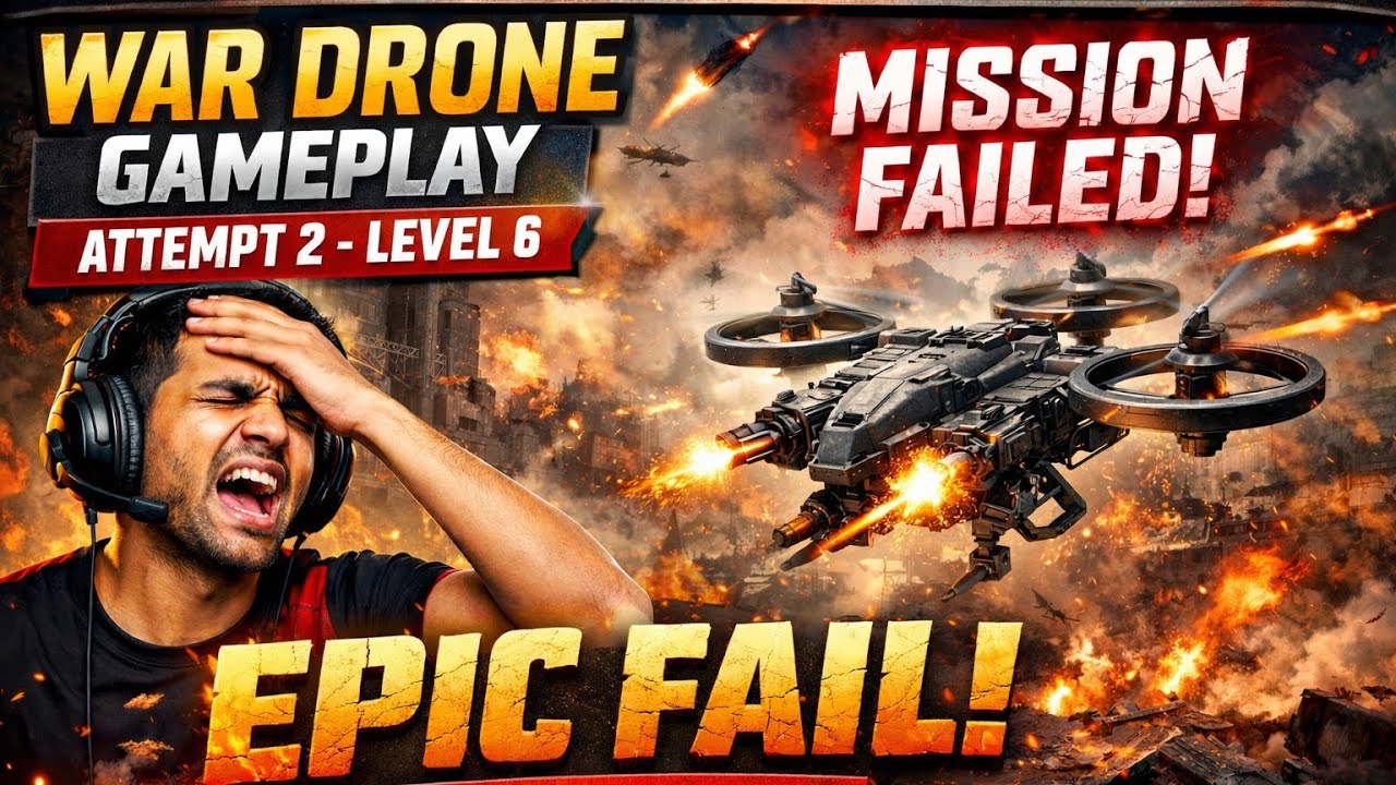 Level 6 Is Impossible?! 😭 War Drone Gameplay Attempt 2 (Mission Failed) | Gohel Gaming