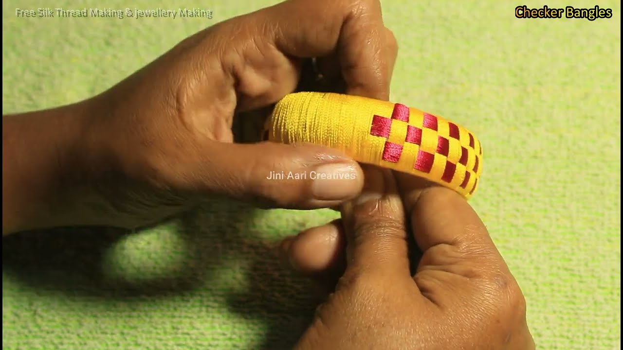 Class 9: checked type bangles | Free course silk thread bangles and jewellery making